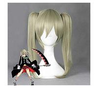 ydound Cosplay Wig Anime Soul Eater Maka Albarn Cosplay Perruques Lin Double Queue de Cheval résistant à la Chaleur Perruque de Cheveux synthétiques + Bonnet de Perruque KEEBON