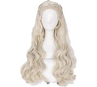 ydound Cosplay Wig Cosplay Daenerys Targaryen Cosplay Longue Perruque mère ondulée résistante aux Hautes températures synthétique Perruque + Bonnet de Perruque for la fête