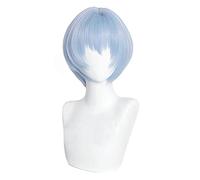 ydound Cosplay Wig Femmes Bleu Cheveux Courts Rei Ayanami Perruque Cosplay Anime avec Bonnet de Perruque