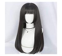 ydound Cosplay Wig Kakegurui Jabami Yumeko Noir Raide Couleur Cosplay Perruque Jeu de Rôle Cheveux Synthétiques Perruque 100 cm KEEBON