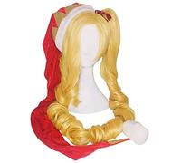 ydound Cosplay Wig KEEBON Jinx Cosplay Perruques noël ambitieux Elfe Jinx Cosplay Perruque Longue Vague Jaune grappes Cheveux synthétiques perucas