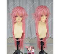 ydound Cosplay Wig Le Futur Journal Mirai Nikki Yuno Gasai 100 cm de Long pêche Rose résistant à la Chaleur Cheveux Cosplay déguisement Perruque + Bonnet de Perruque