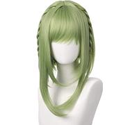 ydound Cosplay Wig Nanamine Sakura Vert Perruque avec Tresse for Anime Toilette-lié Hanako-Kun Longs favoris bob tête Cosplay Perruque Halloween fête