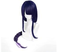 ydound Cosplay Wig Perruque Genshin Impact, Perruque Anime Cosplay Raiden Shogun, avec Bonnet de Perruque Gratuit, for Halloween, fête, Carnaval, Vie Nocturne, Concerts, Mariages