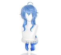 ydound Cosplay Wig Perruque Longue Bleue for Genshin Impact Anime Cosplay Perruques de Cheveux Moelleux avec Bonnet (Ganyu Blue)