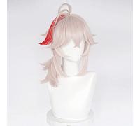 ydound Cosplay Wig Perruque Rouge mélangée Rose Platine for Genshin Impact Anime Fluffy Cosplay Perruques de Cheveux avec Frange + Bonnet (Kazuha)