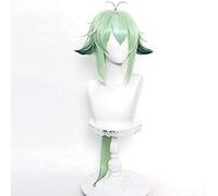 ydound Cosplay Wig Perruque Verte for Sucrose Genshin Impact Anime Fluffy Cosplay Perruques de Cheveux avec queues de Cheval + Bonnet (Vert)