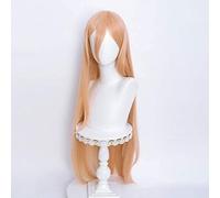 ydound Cosplay Wig Power Orange Cosplay Perruque for Chainsaw Man, Longue Ligne Droite Femmes Anime Cosplay Perruque avec Deux Cornes - 39 Pouces