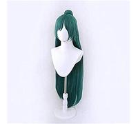 ydound Cosplay Wig Sailor Moon Meiou Setsuna Perruque Longue avec Chignon détachable Cosplay Costume Cheveux résistants à la Chaleur Sailor Pluto Femmes Vert foncé Perruques KEEBON