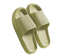 YDRABFLE Pantoufles D'Été Femmes Pantoufles Cloud Pad Pantoufles Été Plate - Forme Douce Et Épaisse Home Hommes Indoor Slip Flat Pantoufles-A - Vert-40-41 (Convient pour 39-40)