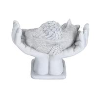 YDRCESMI Statue commémorative exquise pour Animaux de Compagnie, décoration de Jardin extérieur, Ornement d'ange avec Mains de Dieu, Pierre tombale (Chat)