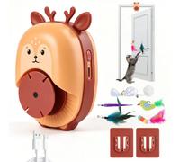 YdseozOA Jouet pour chat avec télécommande, jouet interactif pour chats d'appartement, mouvement automatique à 360°, mouvements irréguliers, avec 6 pendentifs interchangeables