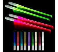 YdseozOA Lot de 2 paires de baguettes lumineuses en forme d'épée laser LED, 9 couleurs, sans BPA, réutilisables pour dîner en cuisine