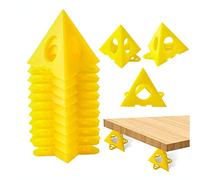 YdseozOA Lot de 20 supports pyramidaux triangulaires, rehausseurs de porte d'armoire, cône jaune, rehausseurs de porte en toile, support de support, peinture, travail du bois perforé