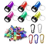 YdseozOA Lot de 30 mini lampes de poche porte-clés LED pour camping, extérieur, randonnée, cadeaux de fête avec 5 mousquetons
