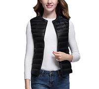 YDSH Femme Mode Doudoune sans Manches Col Montant Poches Automne Hiver Manteau Gilet Neige Casual,Femme Gilet Doudoune Ultra Léger sans Manches Col Montant Veste