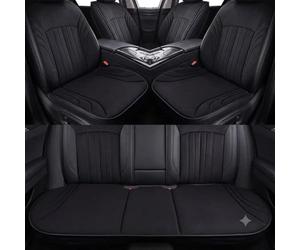 YDSTNiu 3 Pièces Premium Confort Housse de Coussin de Siège Auto pour Lancia Ypsilon L21 2024-2025, Revêtement Protecteur Fauteuils Lavable Éléments Habitacle,Black