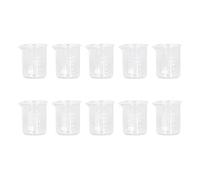 YDuupxe 10 Pièces 50 Ml en Verre borosilicaté Bécher en Verre de Laboratoire Tasse à Cylindre gradué Mesure Expérimentale épaisse avec Ligne d'échelle 50 Ml, Corps épais, adapté aux Acides et aux