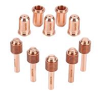 YDuupxe 5pcs 220478 Électrode 5pcs 220480 Embouts de Buse Consommables de Coupe avec Cuivre Tellure pour Torche de DéCoupe Coupe de Métal Acier au Carbone Acie