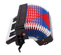 YDuupxe Accordéon, Jouet de Clavier de Piano Musical 17 Touches 8 Basses pour Débutants, avec Bracelet en Cuir Rétractable, Matière Plastique ABS, Instrument D'entraînement au Rythme