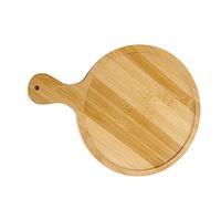 YDuupxe Assiette de Service à Pizza en Bois, Plateau à Pizza en Bambou de 14 Pouces avec Poignée Incurvée pour la Maison et le Restaurant (10po pour 9po Pizzas)