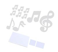 YDuupxe Autocollant Mural Note de Musique en PVC, Autocollant Miroir, Notation Argentée, pour Salon, Chambre à Coucher, Décor de Studio pour Enfants, Bricolage, Amélioration de l' (SILVER)