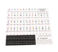 YDuupxe Autocollant pour Débutant de Piano, Clavier Réutilisable Amovible, étiquettes de Notes Transparentes Colorées, Lettres Autocollantes de Grandes Lettres, Colorées et Transparentes, Grande et