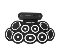 YDuupxe Batterie électronique Portable avec 9 Pads, Haut-parleurs | Construction en Silicone et ABS pour la durabilité, Sortie Casque pour une Pratique Silencieuse, Comprend 2 Pédales et une
