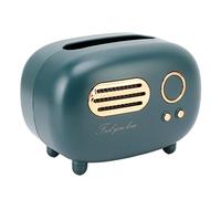YDuupxe Boîte de Couverture de Mouchoirs en Forme de Radio Rétro, Design élégant en Plastique, Porte-mouchoirs Multifonctionnel pour la Décoration de la Salle de Bain du Bureau de la Cuisine à (GREEN)