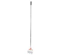 YDuupxe Cultivateur Rotatif à Main, Dents en Acier Inoxydable, Poignée Réglable, Antirouille, 3 Roues Interchangeables, Outil de Jardin pour Réensemencement de Pelouse