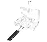 YDuupxe Filet de Barbecue Léger avec Poignée en Bois Amovible pour Camping en Plein Air, Cuisine avec Joint de Soudure Solide, Filet de Barbecue carré, de Poulet, Pince en Fil de, Pince de Fil en