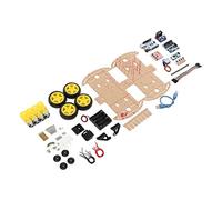YDuupxe Kit de Châssis de Voiture Robot Intelligente, 4 Moteurs | Carte mère R3, évitement d\'obstacles par ultrasons, module de contrôle de vitesse, projet de bricolage d\'apprentissage