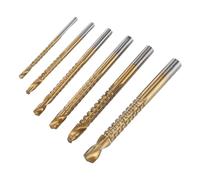 YDuupxe Lot de 6 Forets Hélicoïdaux 3, 4, 5, 6,5, 8 Mm, Scie Spirale, Coupe Latérale Dentelée, Outil de Rainurage à Tige Droite, Foret de Placage en Titane pour Matériaux Souples, Facile à Utiliser