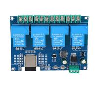 YDuupxe Module de Relais Bluetooth WiFi 4 Canaux, Alimentation 30 A DC7 28 V 5 V avec Boutons Programmables Intégrés, pour Carte de Développement Domotique