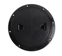 YDuupxe Plaque de Pont Ronde de 9,84 Pouces, Matériau ABS Résistant aux, Couvercle de Trappe de Pont de Bateau Noir Antidérapant, avec Accessoires Synthétiques Non Corrosifs, pour