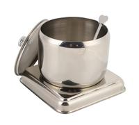 YDuupxe Pot D'assaisonnement en Acier Inoxydable 304, Boîte à Condiments de Style Européen avec Couvercle et Cuillère pour le Sel et le Sucre de Cuisine (S(7,8x6,5x2,6 cm/3,1x2,6x1 pouces))