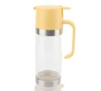 YDuupxe Pot Distributeur de Miel en Verre avec Base en Silicone, 300 Ml, Anti-goutte, Amovible et Polyvalent, avec Poignée, pour le café, le thé et Autres Usages, Idéal pour la Maison, (YELLOW)