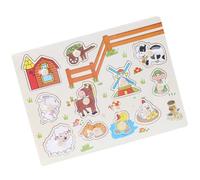 YDuupxe Puzzle en Bois, Jouet éducatif pour l'apprentissage Préscolaire avec Bouton de Poignée, Puzzles Colorés en Forme de Fruits et d'animaux pour Les Tout-Petits âgés de 1 à 3 Ans (A3006