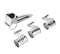 YDuupxe Râpe à Fromage, Rotative à Manivelle en Acier Inoxydable, 3 Tambours Polyvalents pour Fromage à Pâte Molle ou Dure, Outil de Cuisine Compact pour les Chefs à Domicile