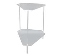 YDuupxe Table d'appoint en Acrylique pour Petits Espaces, Table d'appoint Transparente à 2 Niveaux avec 3 Pieds, 'appoint 'Angle Moderne pour Salon, Chambre à Coucher, Salle de Bain, 13,4 X 19,7