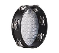 YDuupxe Tambourin en Bois de 8 Pouces, Instrument de Percussion Portable avec Jingles à Double Rangée pour Enfants, Cours de Musique et Fêtes (8 pouces)