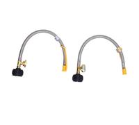 YDuupxe Tuyaux à Gaz pour Camping-Car, Acier Inoxydable de 15 Pouces, 250 | Ligne de Queue de Cochon de Gaz, Acier Inoxydable, Connecteur QCC1, 1/4 Pouce NPT, Réservoirs LP de 5 à 40 Lb, Cuisson en
