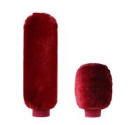 YDXHERTA Lot De 2 Couvre-poignées De Frein À Main De Voiture Poignée En Peluche Douce Et Chaude Pour Frein À Main Amélioration Intérieure(Dark Red)