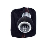 YDXHERTA Pommeau De Levier De Vitesse 5/6 Vitesses Noir Et Rouge Soufflet En Cuir Suédé Pour A3 S3 2001-2003 Amélioration Intérieure(Black,5 Speed)