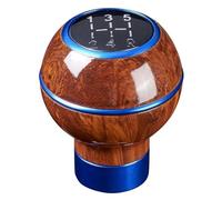 YDXHERTA Pommeau De Levier De Vitesse À Grain Bois Transmission Manuelle Universelle Pour Voiture 5 Vitesses Avec Adaptateurs Accessoires D'intérieur Voiture Pièces Automobiles(Blue)