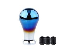 YDXHERTA Pommeau De Levier De Vitesse Universel En Aluminium Titane Bleu Cuit Accessoires D'intérieur De Course Sportive Amélioration Intérieure(8cm oval)