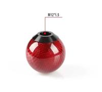 YDXHERTA Pommeau De Levier De Vitesse Universel Levier De Vitesse En Forme De Boule Ronde Accessoires De Voiture En Fiber De Carbone Et En Aluminium Pièces Automobiles(Rood)