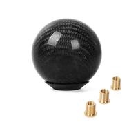 YDXHERTA Pommeau Levier Vitesse Circulaire Universel En Fiber Carbone Pour Voiture En Forme Boule Ronde Poignée Pièces Automobiles(Black)