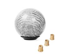 YDXHERTA Pommeau Levier Vitesse Circulaire Universel En Fiber Carbone Pour Voiture En Forme Boule Ronde Poignée Pièces Automobiles(Silver)