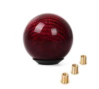 YDXHERTA Pommeau Levier Vitesse Circulaire Universel En Fiber Carbone Pour Voiture En Forme Boule Ronde Poignée Pièces Automobiles(Rood)